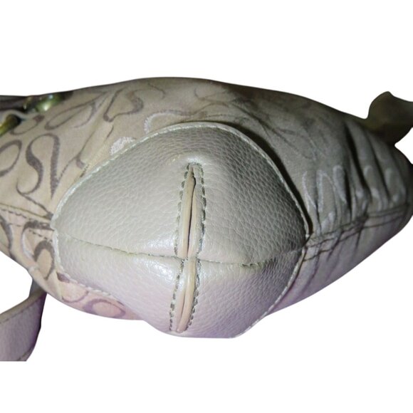 Vera Wang Simply Vera Monogram Logo Canvas & Leather Crossbody & Brass Hardware - Picture 7 of 14